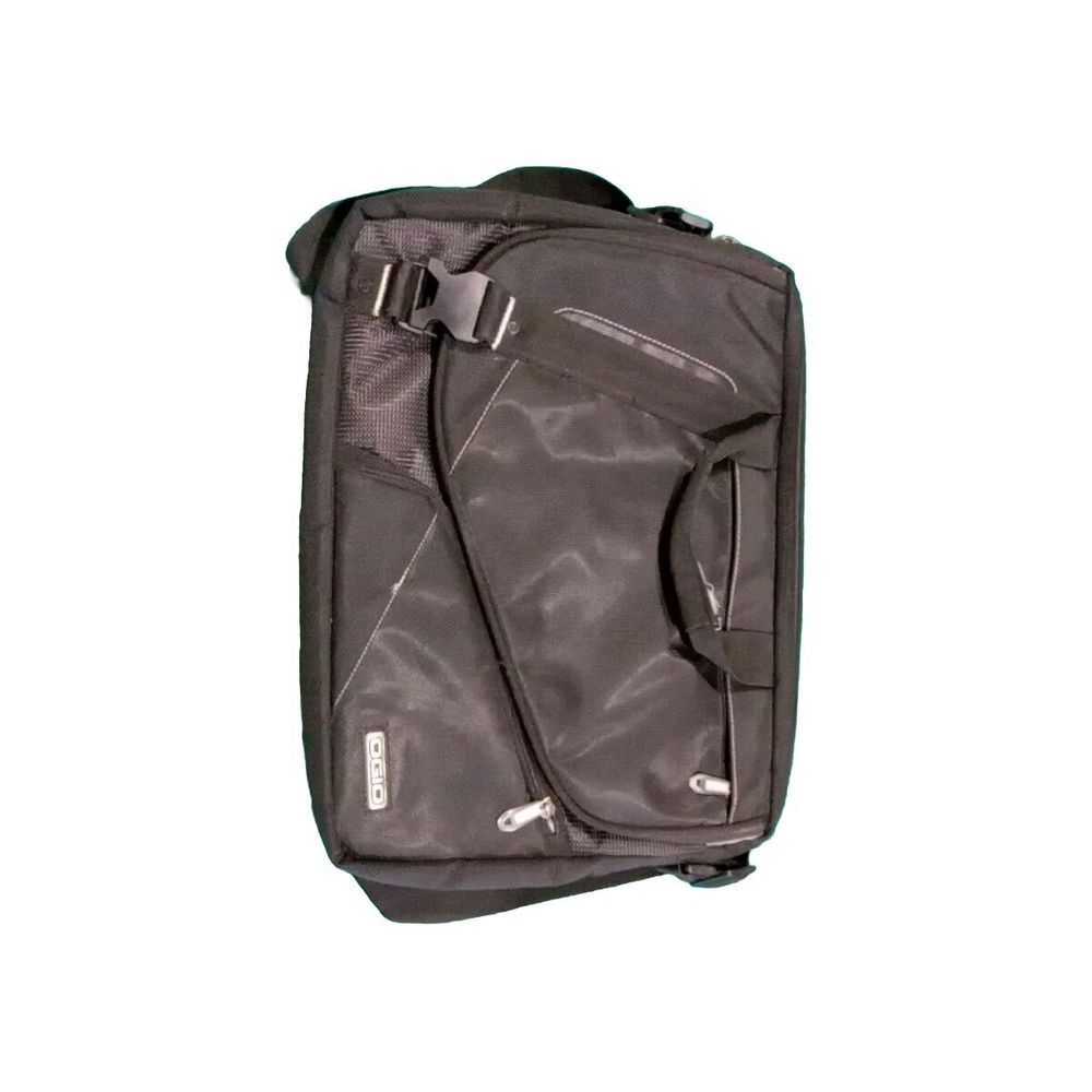 OGIO Messenger Laptop Shoulder Travel Bag Black Nylon Zippered Check Point - Picture 5 of 7